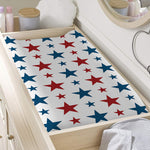 Red And Blue USA Star Pattern Print Changing Pad Cover