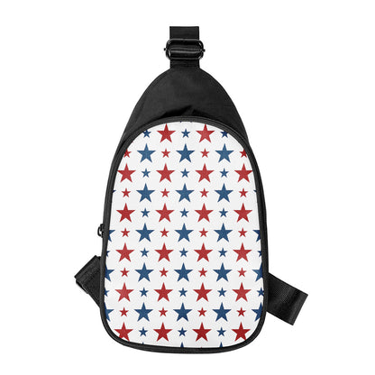 Red And Blue USA Star Pattern Print Chest Bag