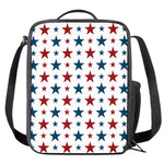 Red And Blue USA Star Pattern Print Crossbody Lunch Bag