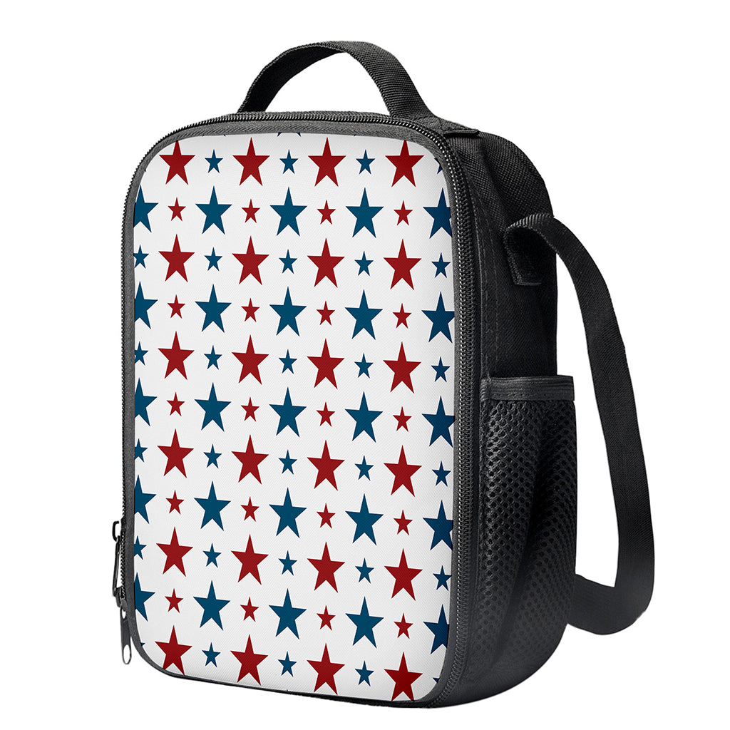 Red And Blue USA Star Pattern Print Crossbody Lunch Bag