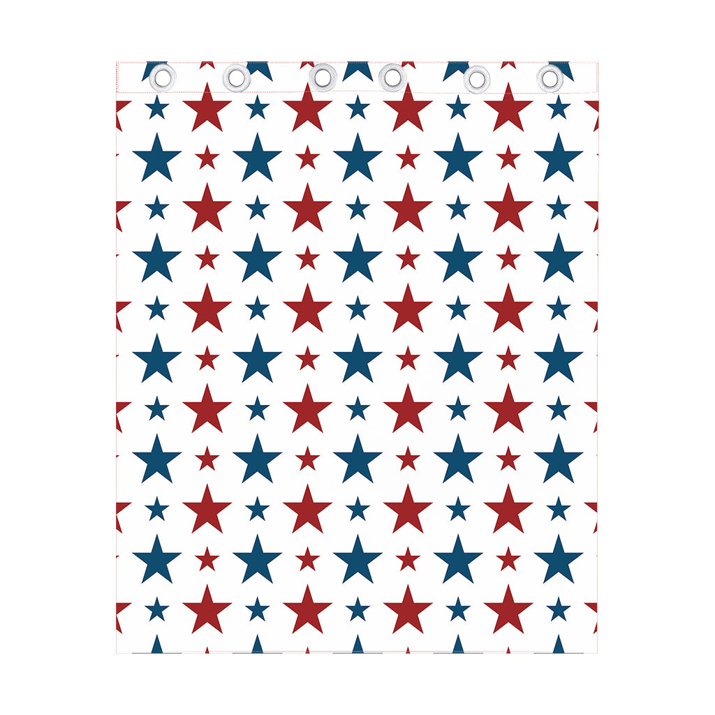 Red And Blue USA Star Pattern Print Curtain