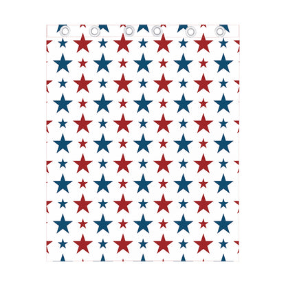 Red And Blue USA Star Pattern Print Curtain