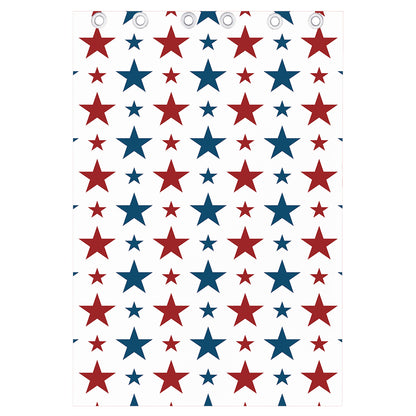 Red And Blue USA Star Pattern Print Curtain