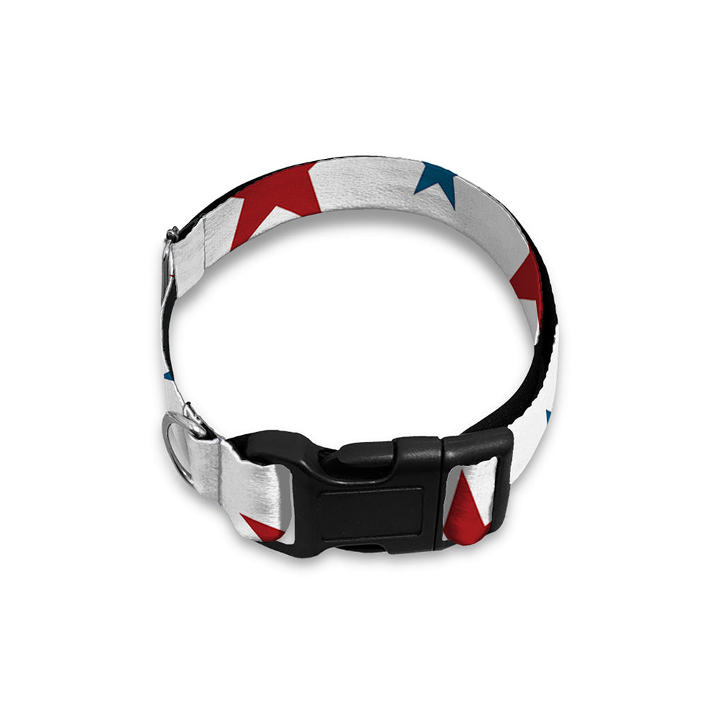 Red And Blue USA Star Pattern Print Dog Collar