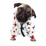 Red And Blue USA Star Pattern Print Dog Zip Up Hoodie