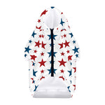 Red And Blue USA Star Pattern Print Dog Zip Up Hoodie