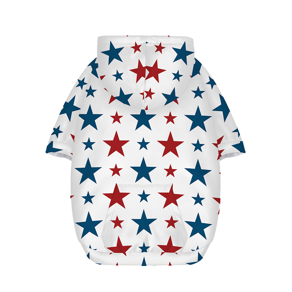 Red And Blue USA Star Pattern Print Dog Zip Up Hoodie