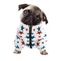 Red And Blue USA Star Pattern Print Dog Zip Up Jacket