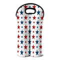 Red And Blue USA Star Pattern Print Double Neoprene Wine Tote
