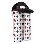 Red And Blue USA Star Pattern Print Double Neoprene Wine Tote