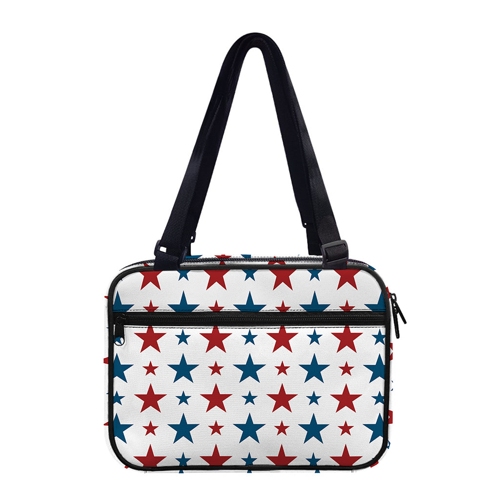 Red And Blue USA Star Pattern Print Double Strap Bible Bag