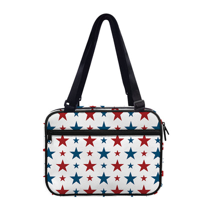 Red And Blue USA Star Pattern Print Double Strap Bible Bag