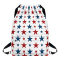 Red And Blue USA Star Pattern Print Drawstring Backpack