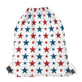 Red And Blue USA Star Pattern Print Drawstring Bag