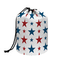 Red And Blue USA Star Pattern Print Drawstring Makeup Bag