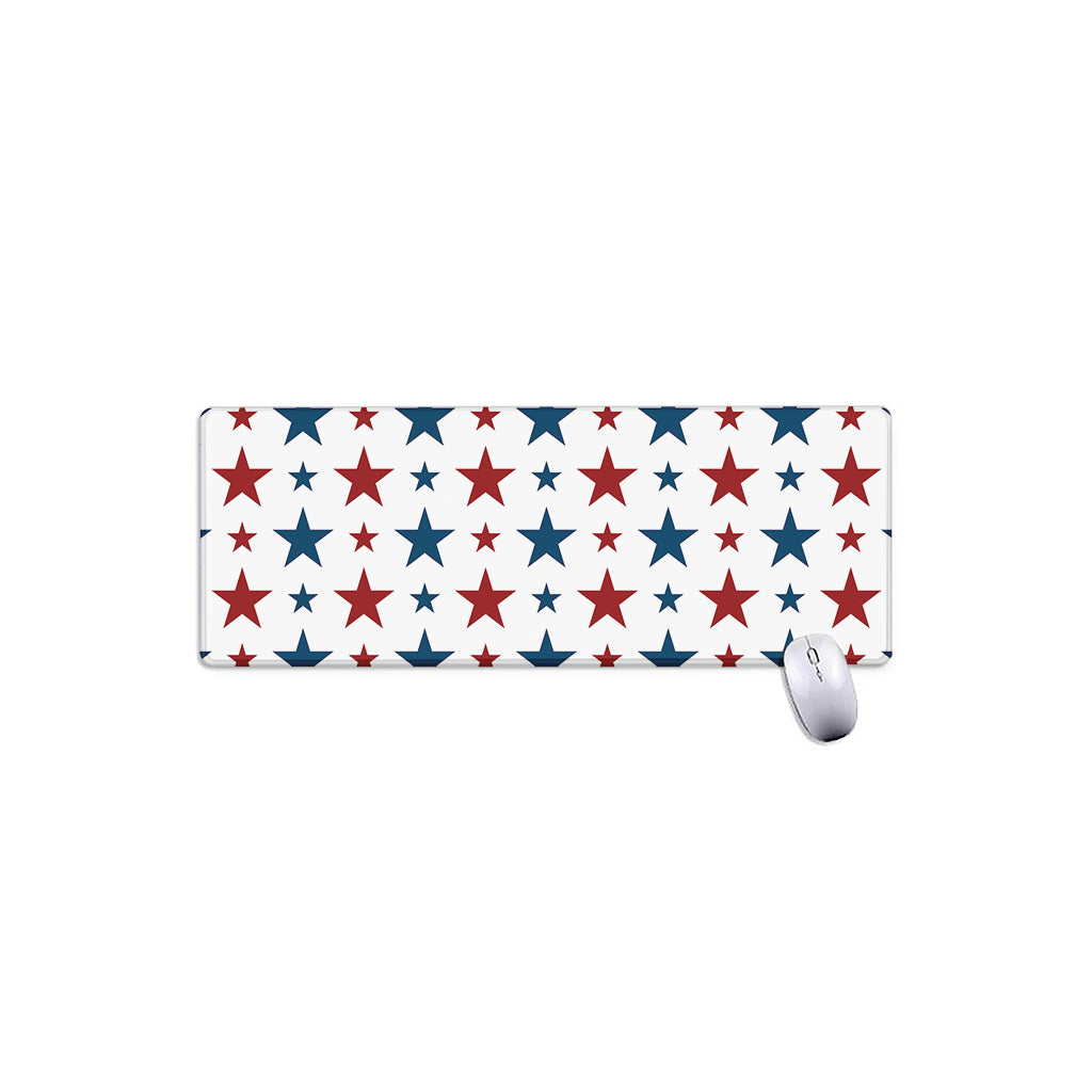Red And Blue USA Star Pattern Print Extended Mouse Pad