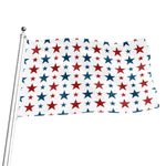 Red And Blue USA Star Pattern Print Flag
