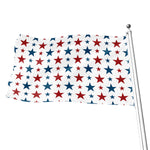 Red And Blue USA Star Pattern Print Flag