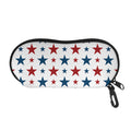 Red And Blue USA Star Pattern Print Glasses Case