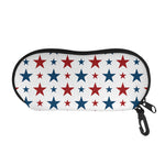 Red And Blue USA Star Pattern Print Glasses Case