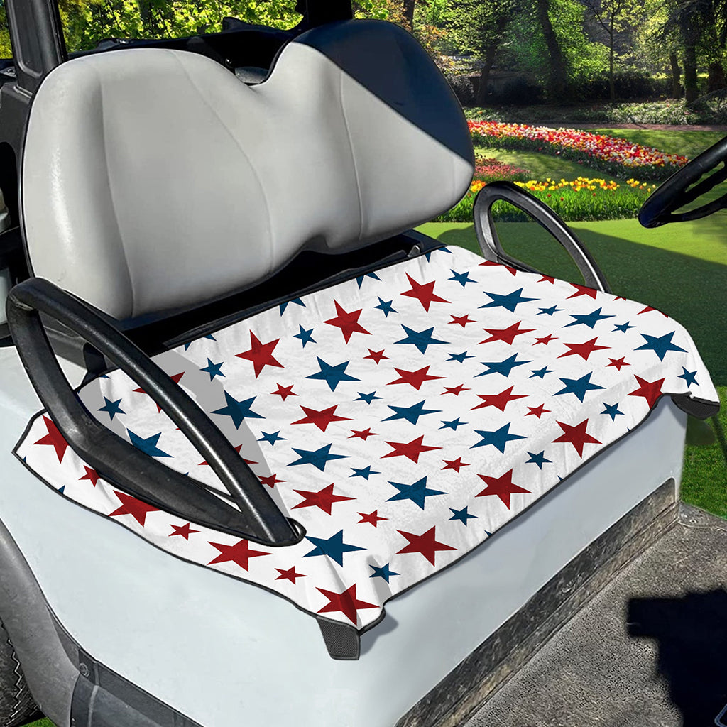 Red And Blue USA Star Pattern Print Golf Cart Seat Cover
