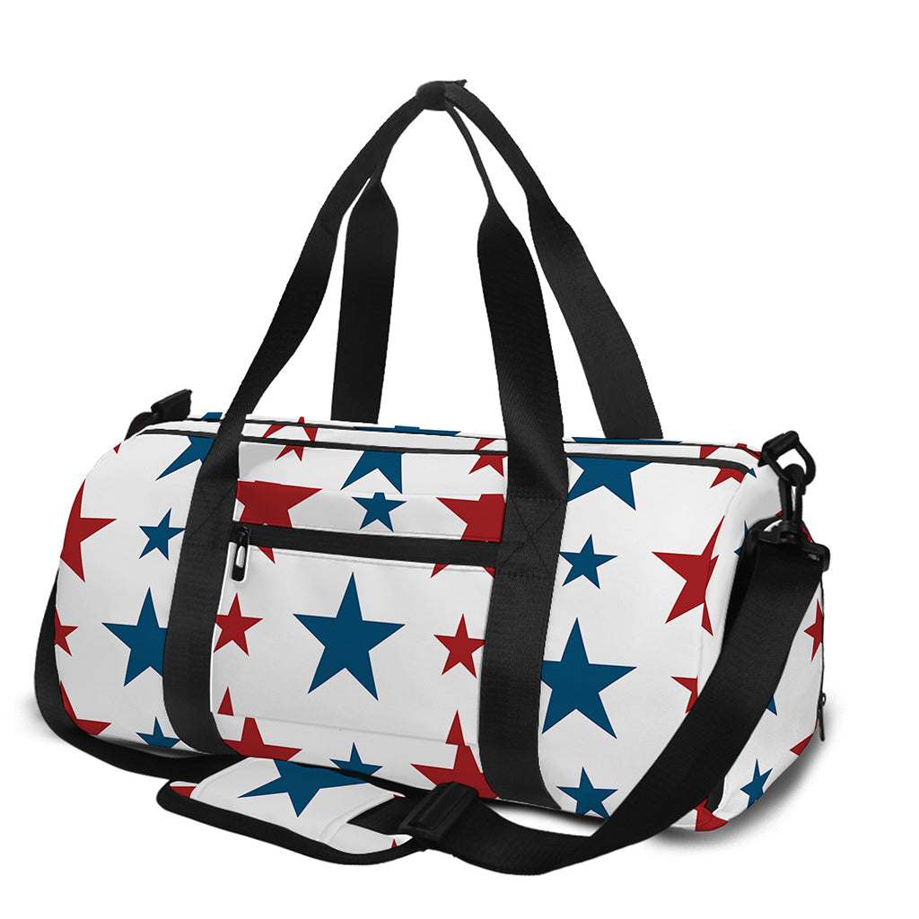 Red And Blue USA Star Pattern Print Gym Bag