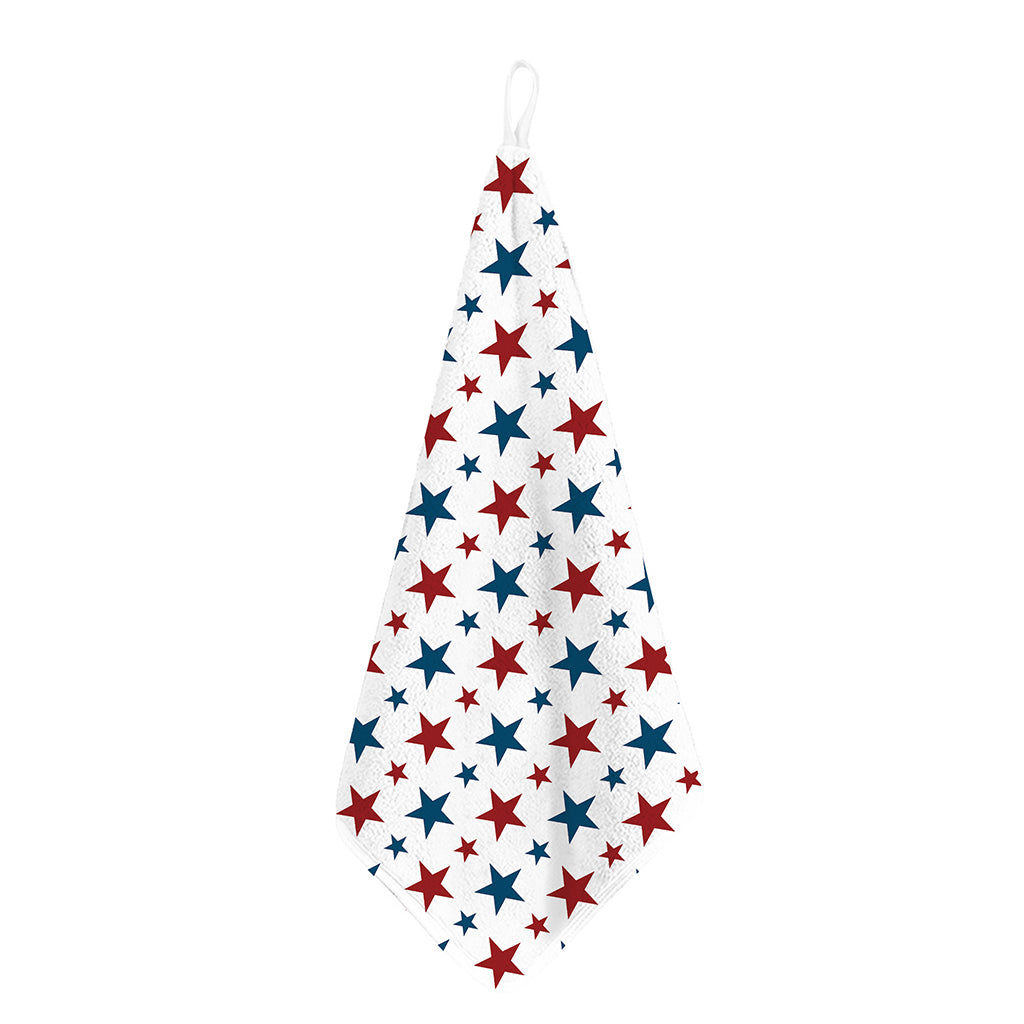 Red And Blue USA Star Pattern Print Hand Towel