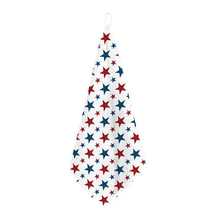 Red And Blue USA Star Pattern Print Hand Towel
