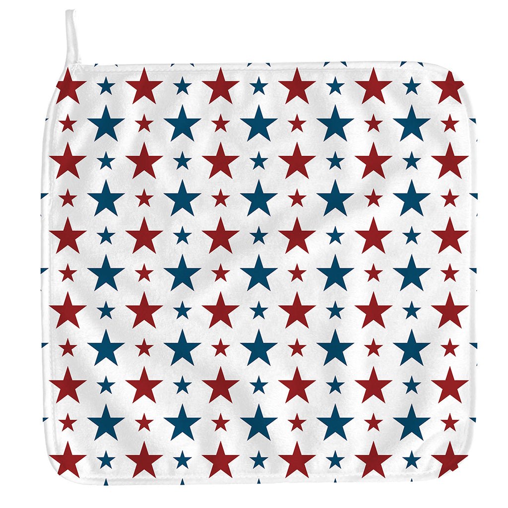 Red And Blue USA Star Pattern Print Hand Towel