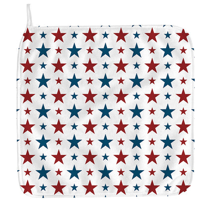 Red And Blue USA Star Pattern Print Hand Towel