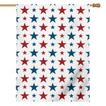 Red And Blue USA Star Pattern Print House Flag