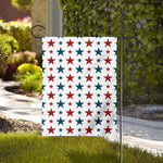 Red And Blue USA Star Pattern Print House Flag