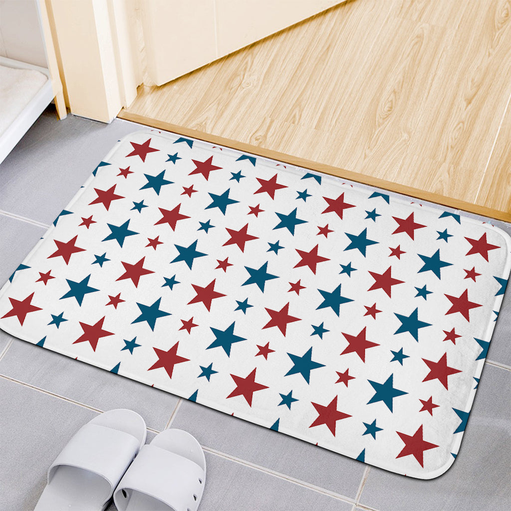 Red And Blue USA Star Pattern Print Indoor Door Mat