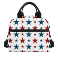 Red And Blue USA Star Pattern Print Insulated Lunch Bag