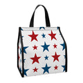 Red And Blue USA Star Pattern Print Insulated Lunch Tote