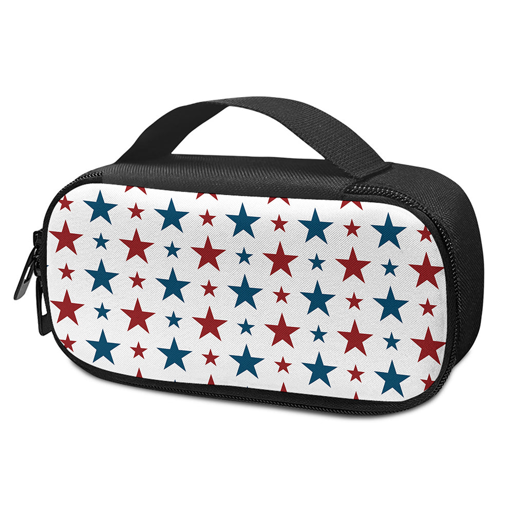 Red And Blue USA Star Pattern Print Insulin Cooler Travel Case