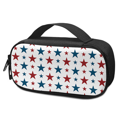 Red And Blue USA Star Pattern Print Insulin Cooler Travel Case