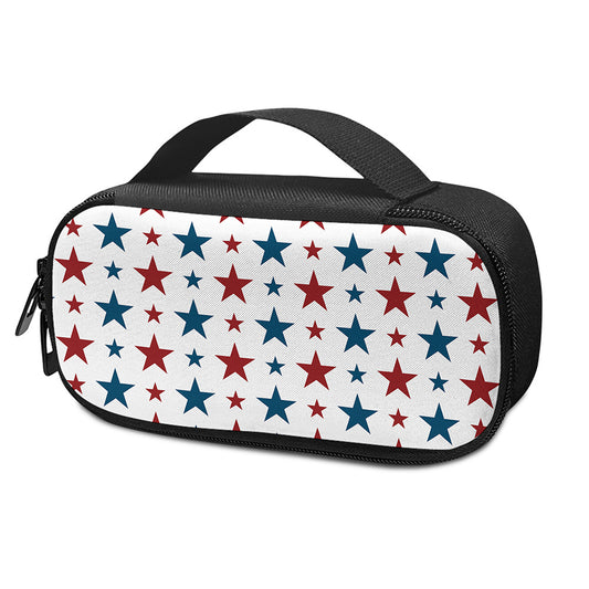Red And Blue USA Star Pattern Print Insulin Cooler Travel Case