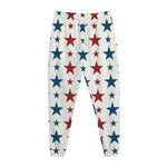 Red And Blue USA Star Pattern Print Jogger Pants