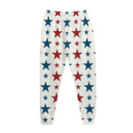 Red And Blue USA Star Pattern Print Jogger Pants