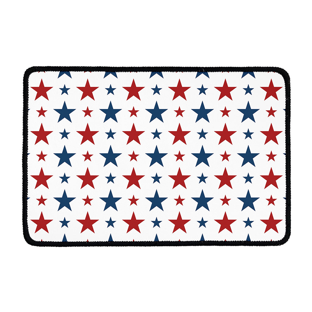 Red And Blue USA Star Pattern Print Kitchen Mat