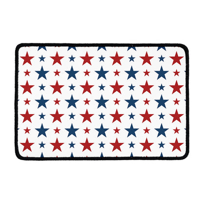 Red And Blue USA Star Pattern Print Kitchen Mat