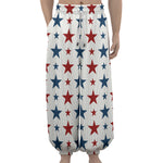 Red And Blue USA Star Pattern Print Lantern Pants