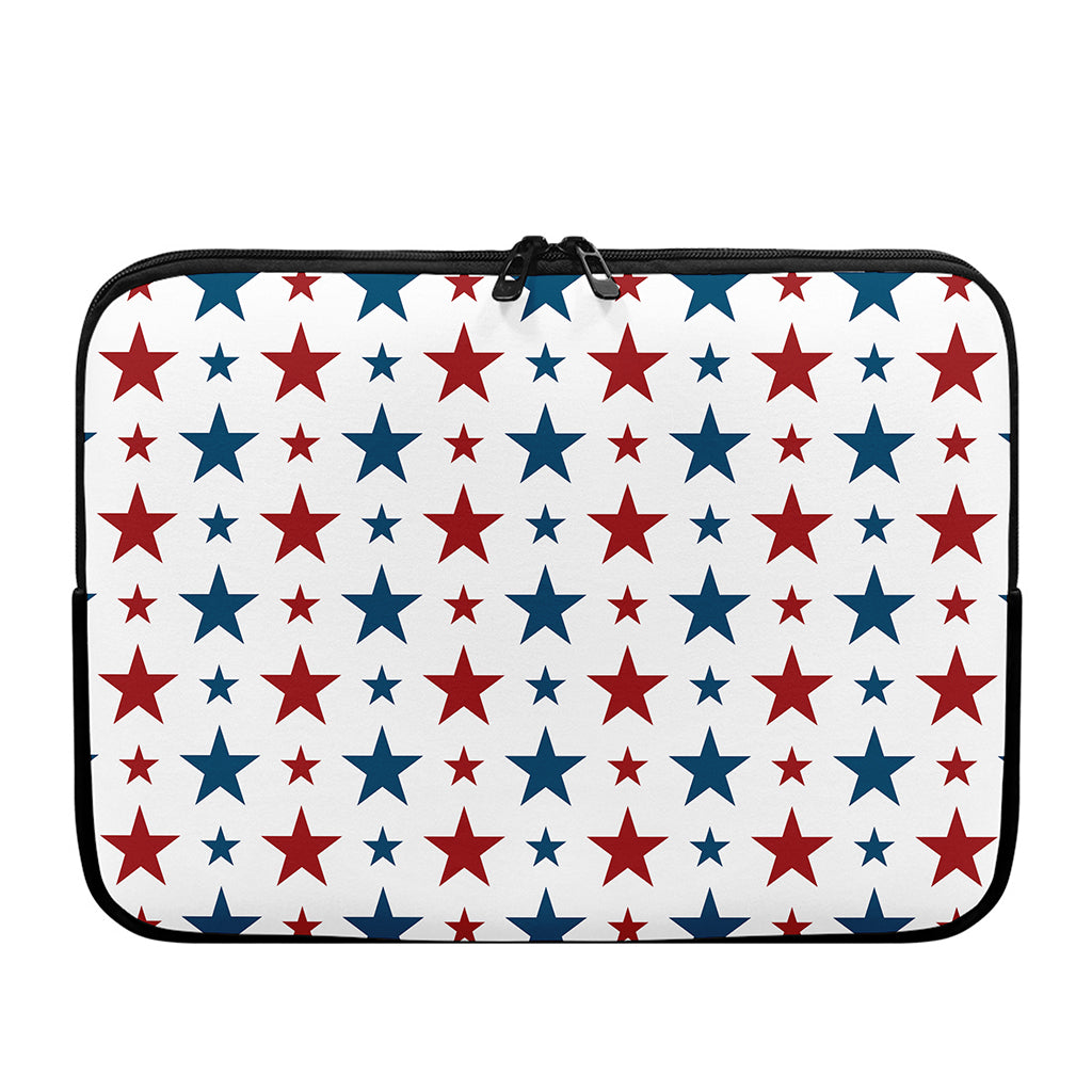 Red And Blue USA Star Pattern Print Laptop Sleeve