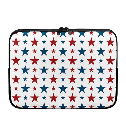 Red And Blue USA Star Pattern Print Laptop Sleeve