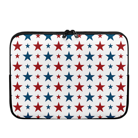 Red And Blue USA Star Pattern Print Laptop Sleeve