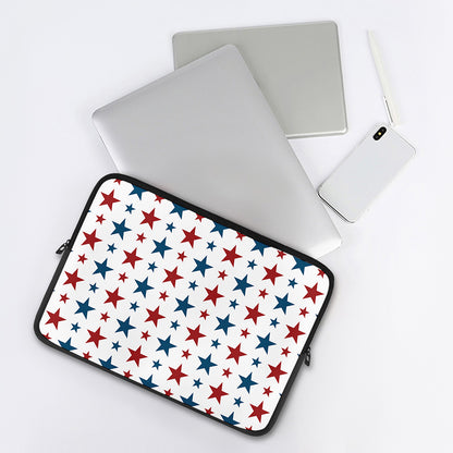 Red And Blue USA Star Pattern Print Laptop Sleeve