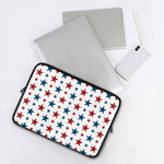 Red And Blue USA Star Pattern Print Laptop Sleeve