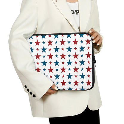Red And Blue USA Star Pattern Print Laptop Sleeve