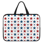 Red And Blue USA Star Pattern Print Laptop Sleeve With Handle